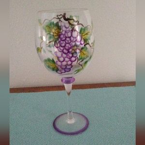 Oversized hand-painted wine glass
